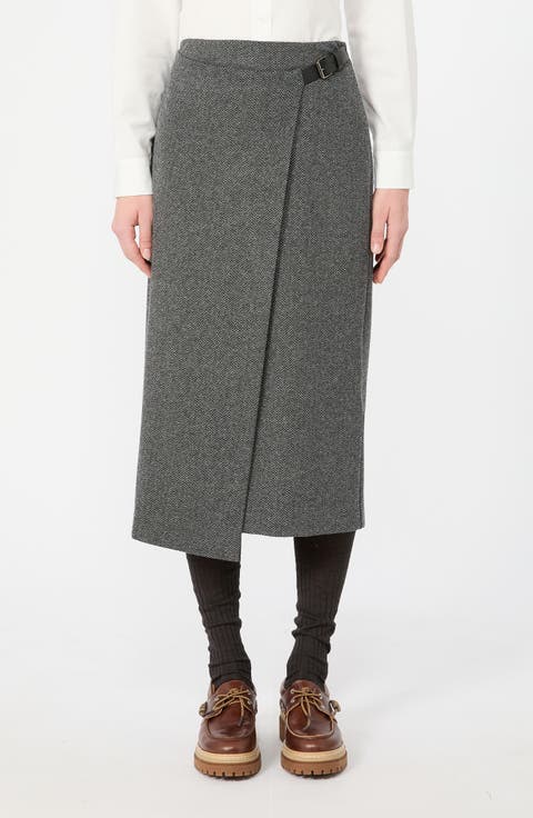 Petali Buckle Detail Jersey Midi Skirt
