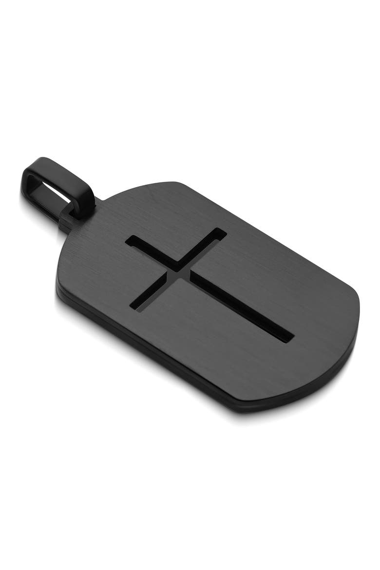 Men's Prayer Dog Tag Pendant Necklace, Alternate, color, BLACK