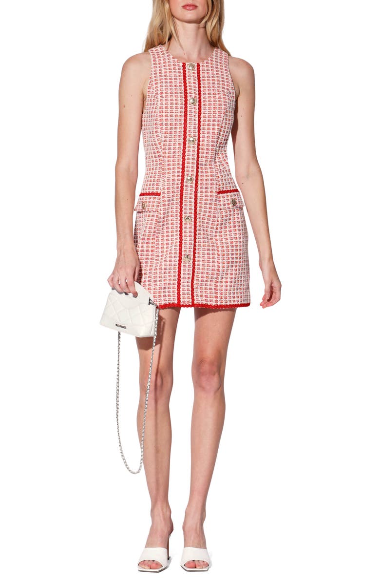 Walter Baker Alexia Tweed Minidress, Main, color, Valley Red Tweed