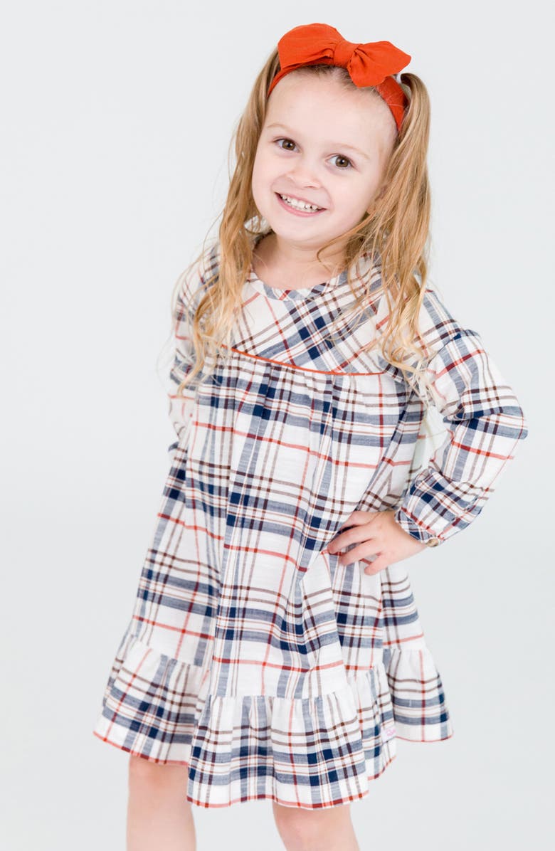 RuffleButts Harvest Plaid Twirl Dress & Leggings Set, Alternate, color, 