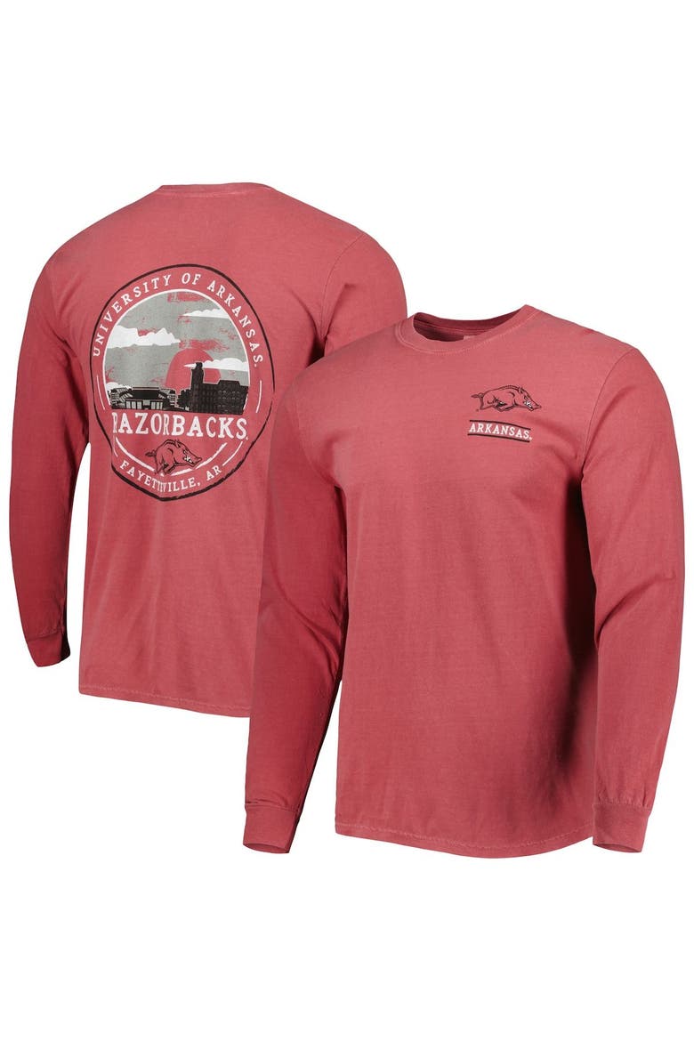 Men's Cardinal Arkansas Razorbacks Circle Campus Scene Long Sleeve T-Shirt, Main, color, Cardinal