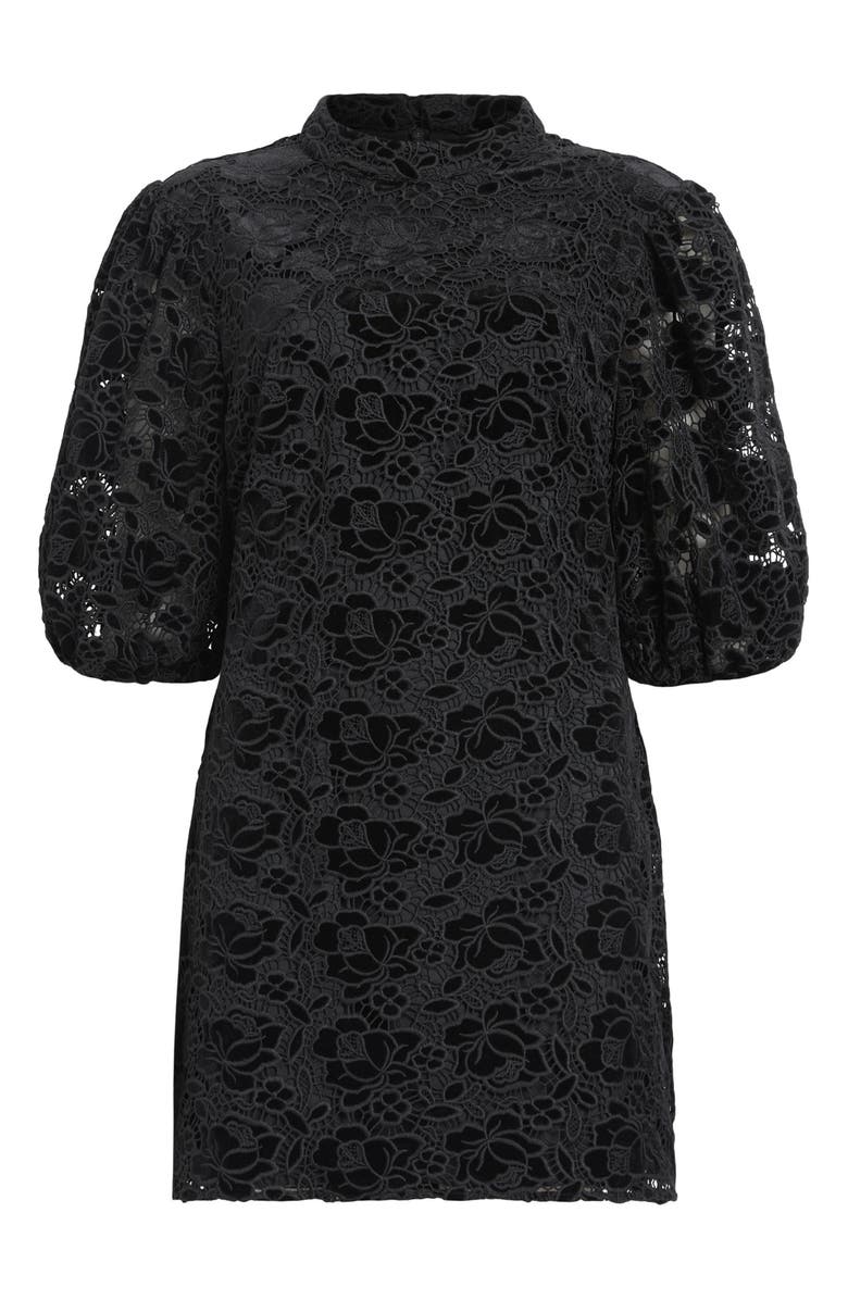 AllSaints Camila Floral Velvet Lace Minidress, Alternate, color,