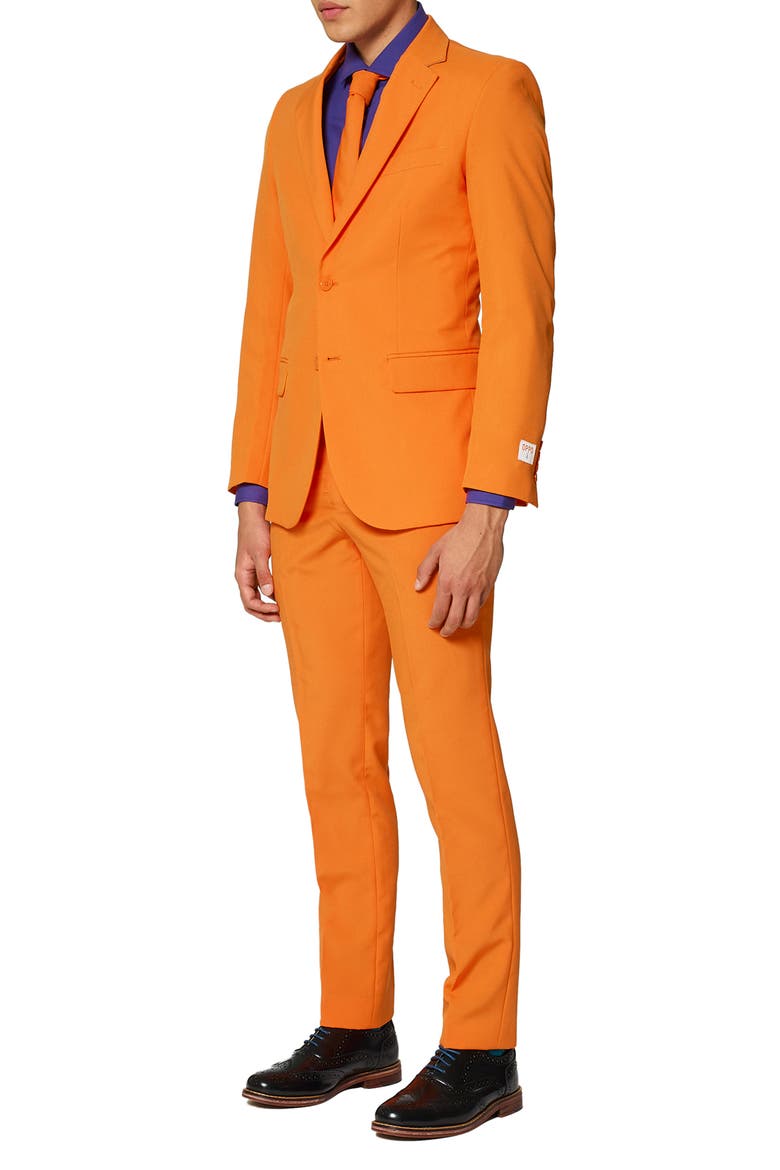 The Orange Slim Fit Two-Piece Suit & Tie Set, Alternate, color, ORANGE