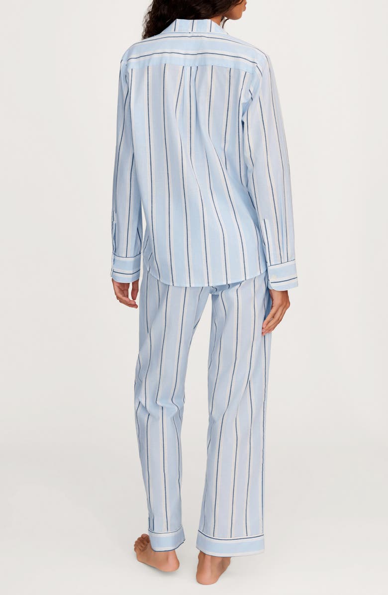 Petite Plume Cotton Twill Pajama Set, Alternate, color, Blue