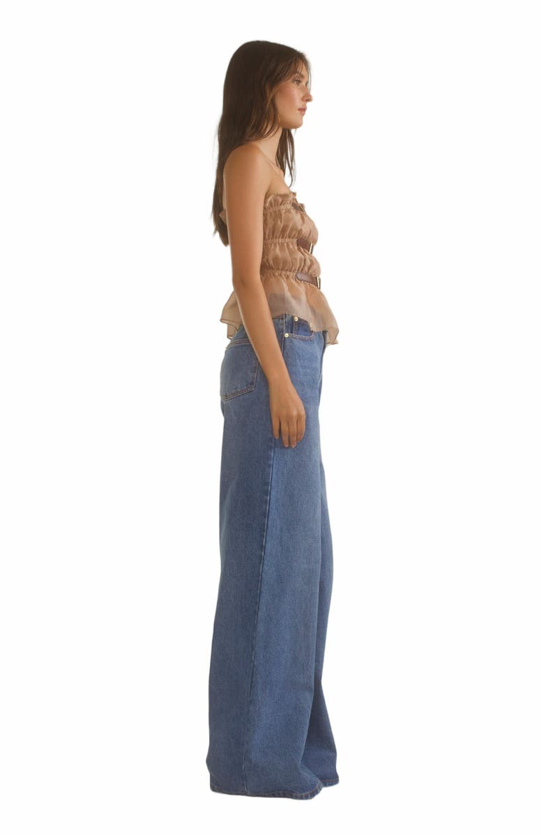 Cynthia Rowley Buckle Up Silk Organza Top, Alternate, color,