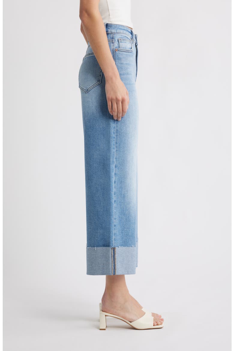 Cuffed High Waist Ankle Wide Leg Jeans, Alternate, color, MED.WASH