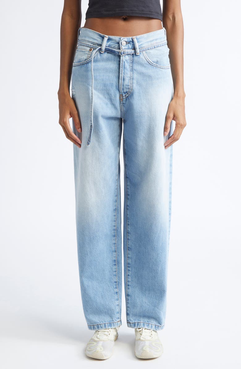 Acne Studios 1991 Toj Distressed High Waist Loose Fit Jeans, Main, color, Light Blue