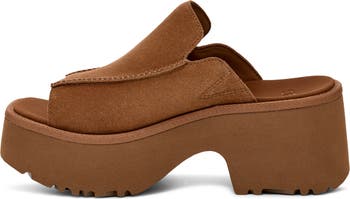 【UGG】★サンダル★ Women's New Heights Platform UGG New Heights Ankle Strap Suede Platform Sandals | Dillard's