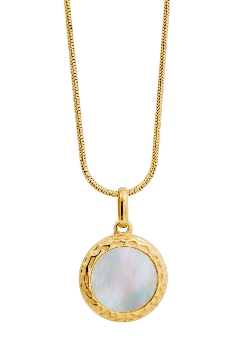SAVVY CIE JEWELS Mother of Pearl Pendant Necklace, Main, color,
