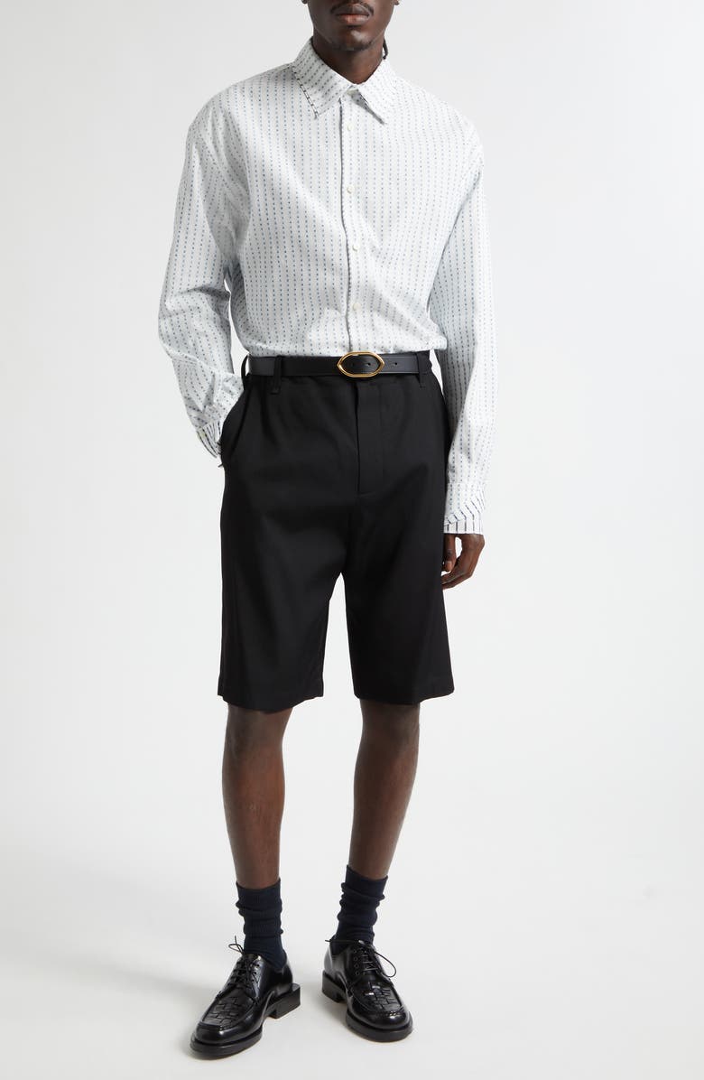 Jacquemus La Chemise Letro Logo Stripe Jacquard Button-Up Shirt, Alternate, color, Jacquard Logo Stripes Typ