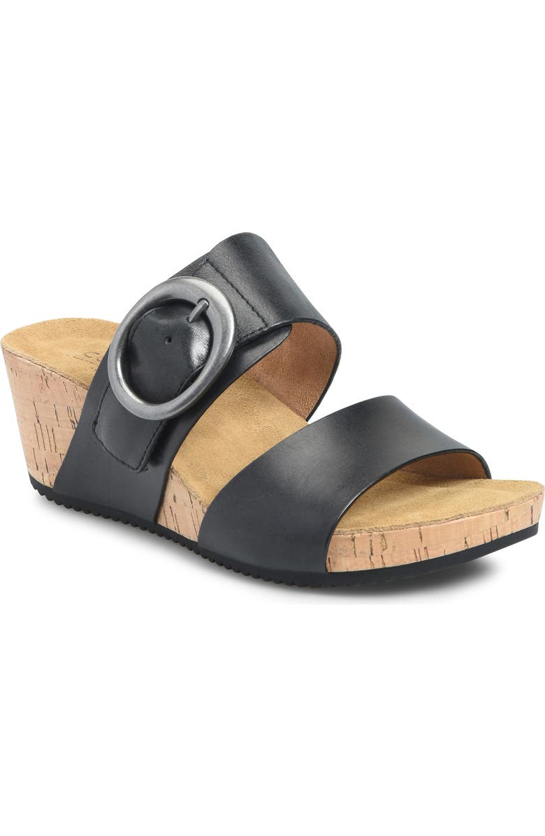 Comfortiva Elizabeth Platform Wedge Slide Sandal, Main, color, Black