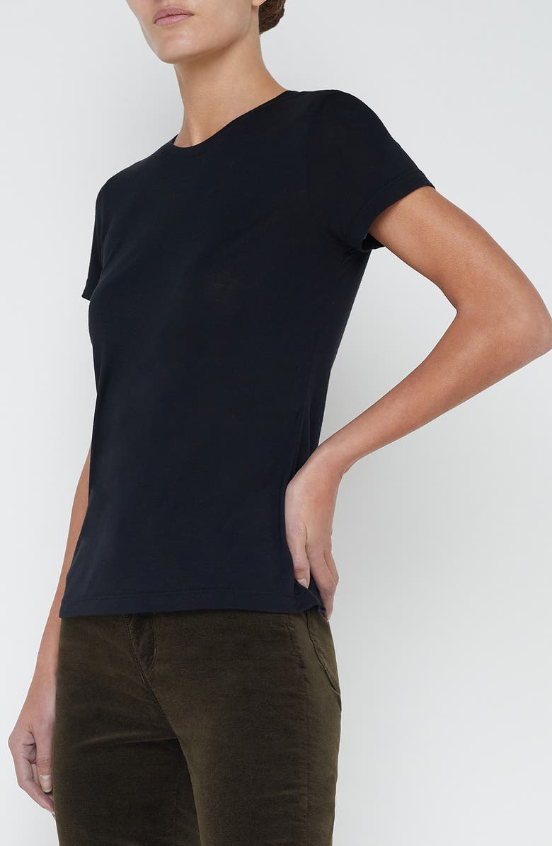 L'AGENCE Ellie Crewneck Short Sleeve T-Shirt, Alternate, color, Black