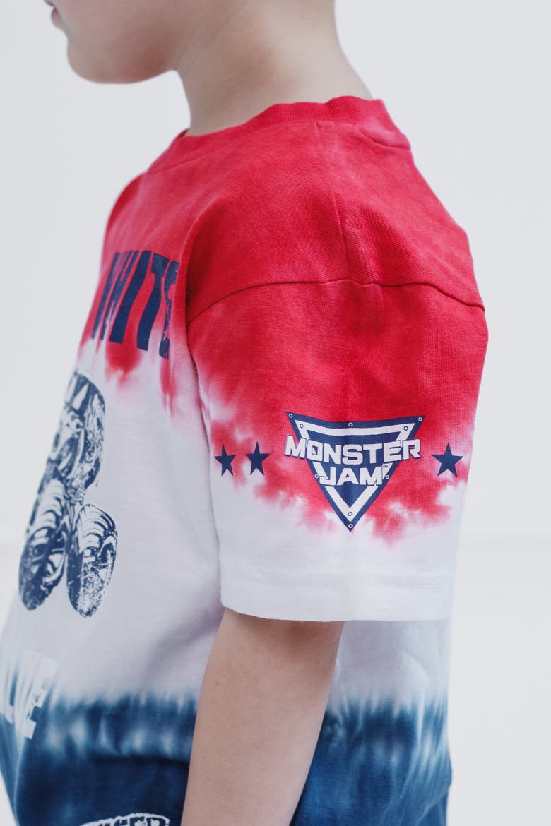 Grave Digger Short Sleeve T-Shirt, Alternate, color, Red White Blue Tie Dye