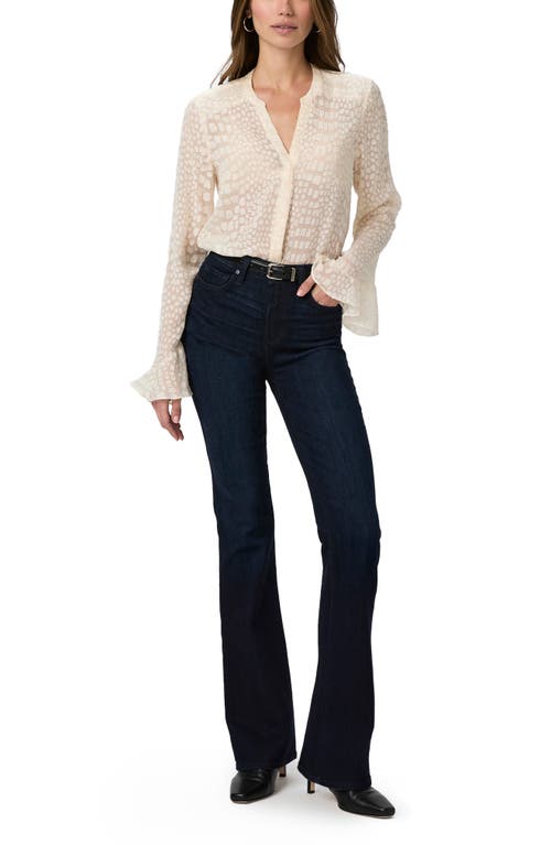 PAIGE PAIGE PEPITA TEXTURED SILK BLEND BUTTON-UP SHIRT