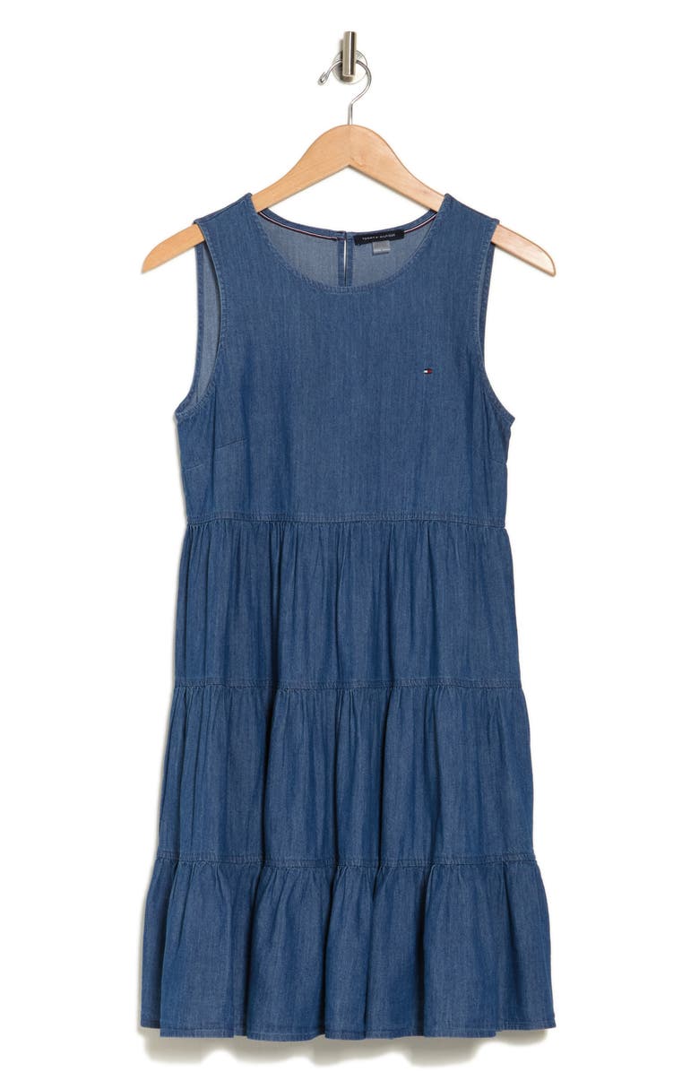 Tommy Hilfiger Tiered Chambray Dress, Alternate, color,