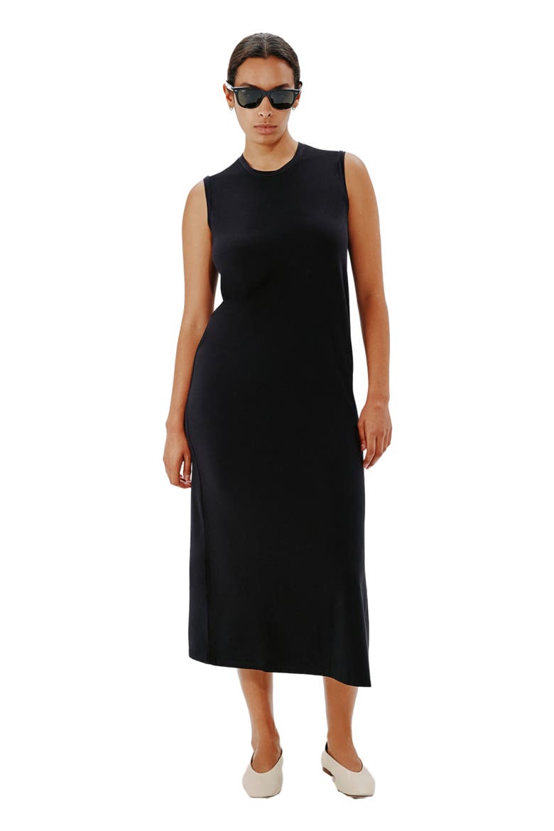 SLEEVELESS TEE DRESS, Main, color, BLACK