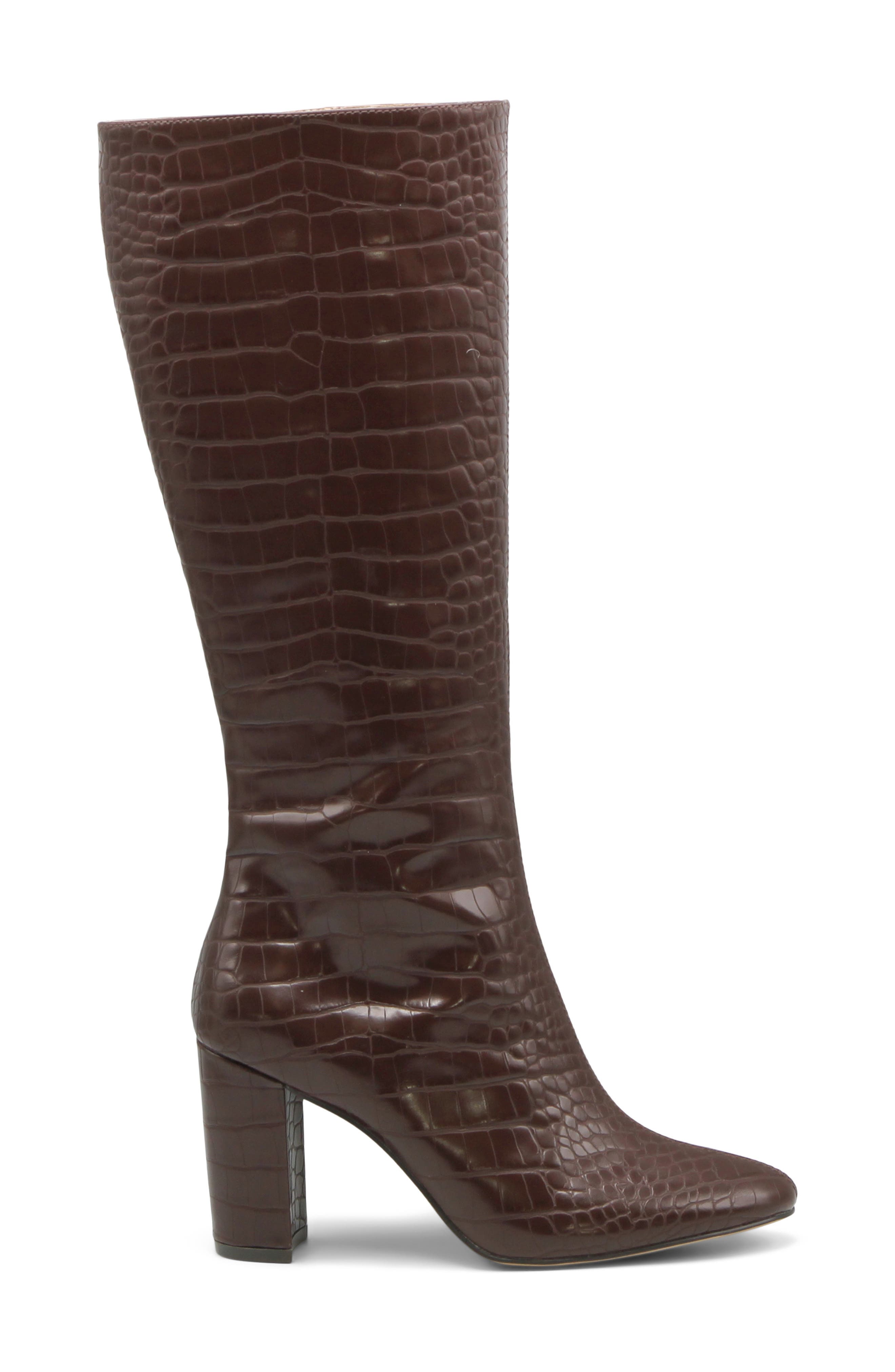 Bart Knee High Boot, Alternate, color, DARK BROWN CROC