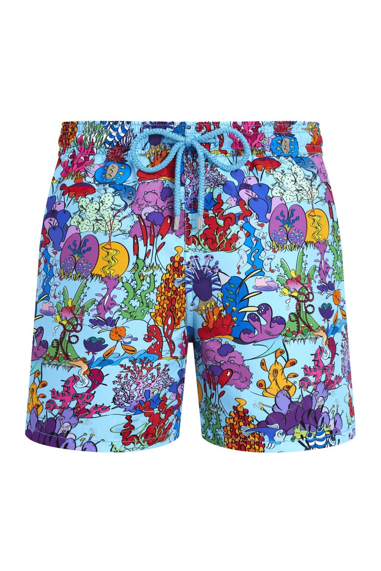Men Swim Shorts Plantes Aquatiques, Main, color, blue topaz