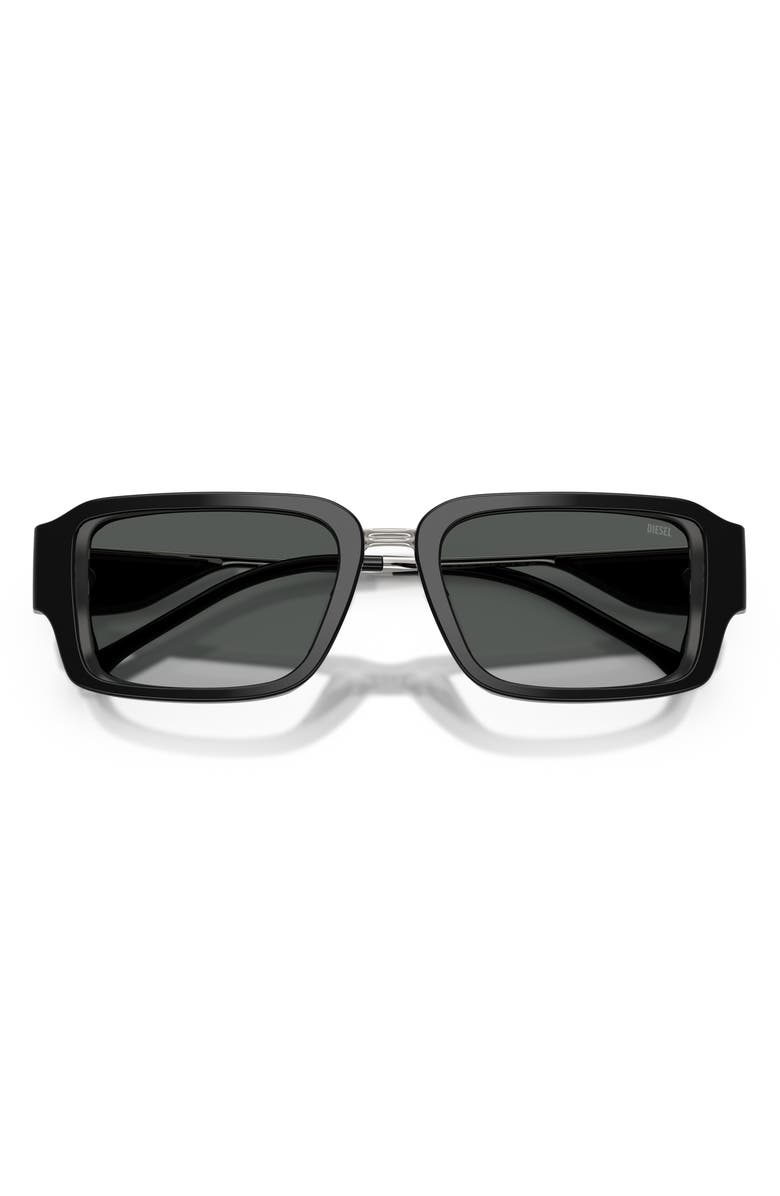 DIESEL<sup>®</sup> 52mm Rectangular Sunglasses, Alternate, color, Bilayer Black / Dark Grey