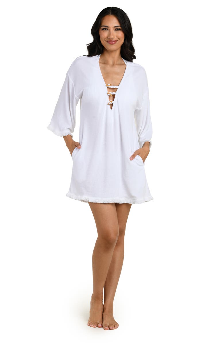La Blanca Wild Nomad Cover-Up Dress, Alternate, color, White