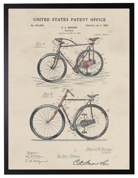 Bicycle Patent in Black Frame