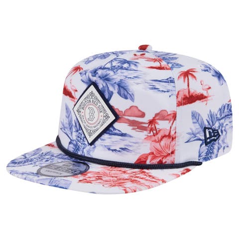 Men's New Era White Boston Red Sox Printed Island Golfer Snapback Hat