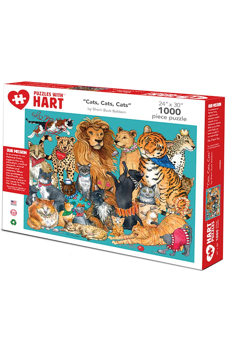 Hart Puzzles Cats, Cats, Cats by Sherri Buck Baldwin, 24 x 30 Inches, 1000 Piece Puzzle, Main, color, Multicolored