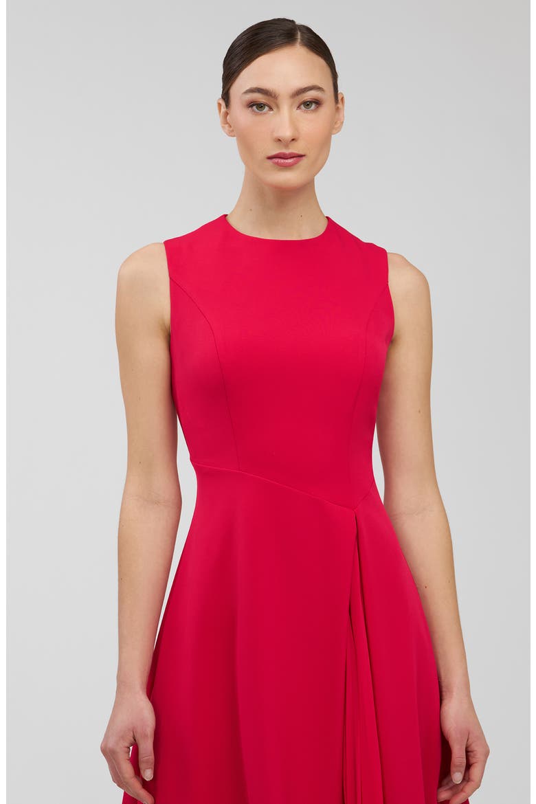 Elliot Chiffon Pleat Detail Cocktail Dress, Alternate, color, LIPSTICK