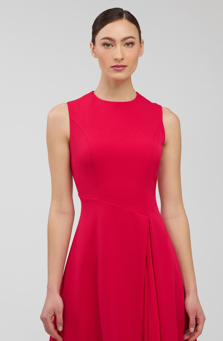 Kay Unger Elliot Chiffon Pleat Detail Cocktail Dress, Alternate, color, Lipstick
