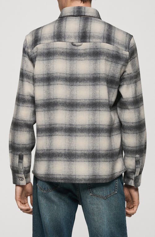 Mango Men's Pockets Detail Plaid Wool Overshirt In Grey