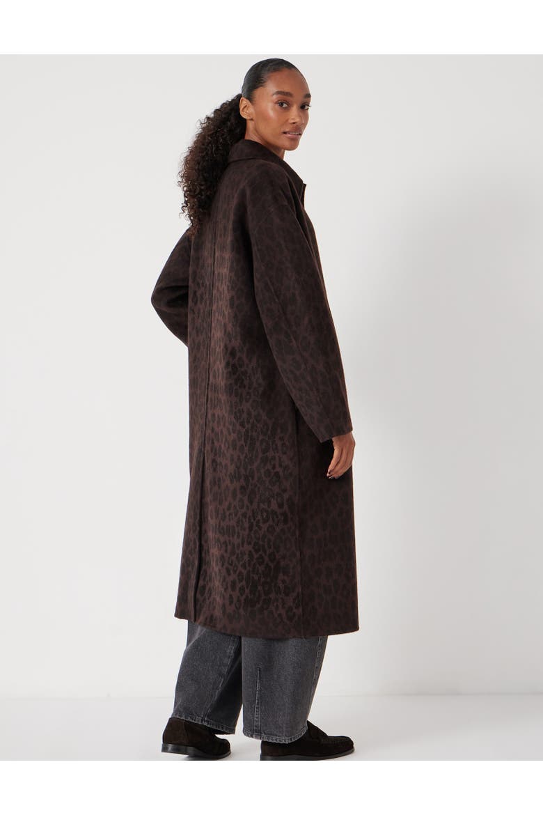 Edie Pure Wool Leopard Double Faced Coat, Alternate, color, Brown Leopard