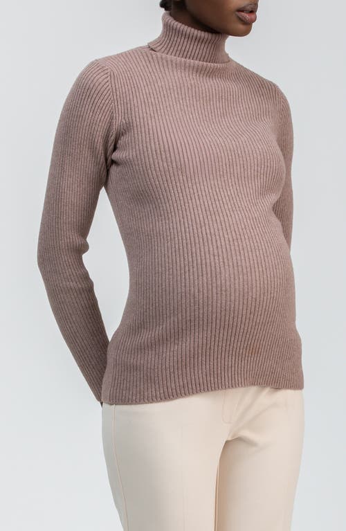 Pietro Brunelli Maternity Aurora Rib Turtleneck Maternity Sweater In Gray