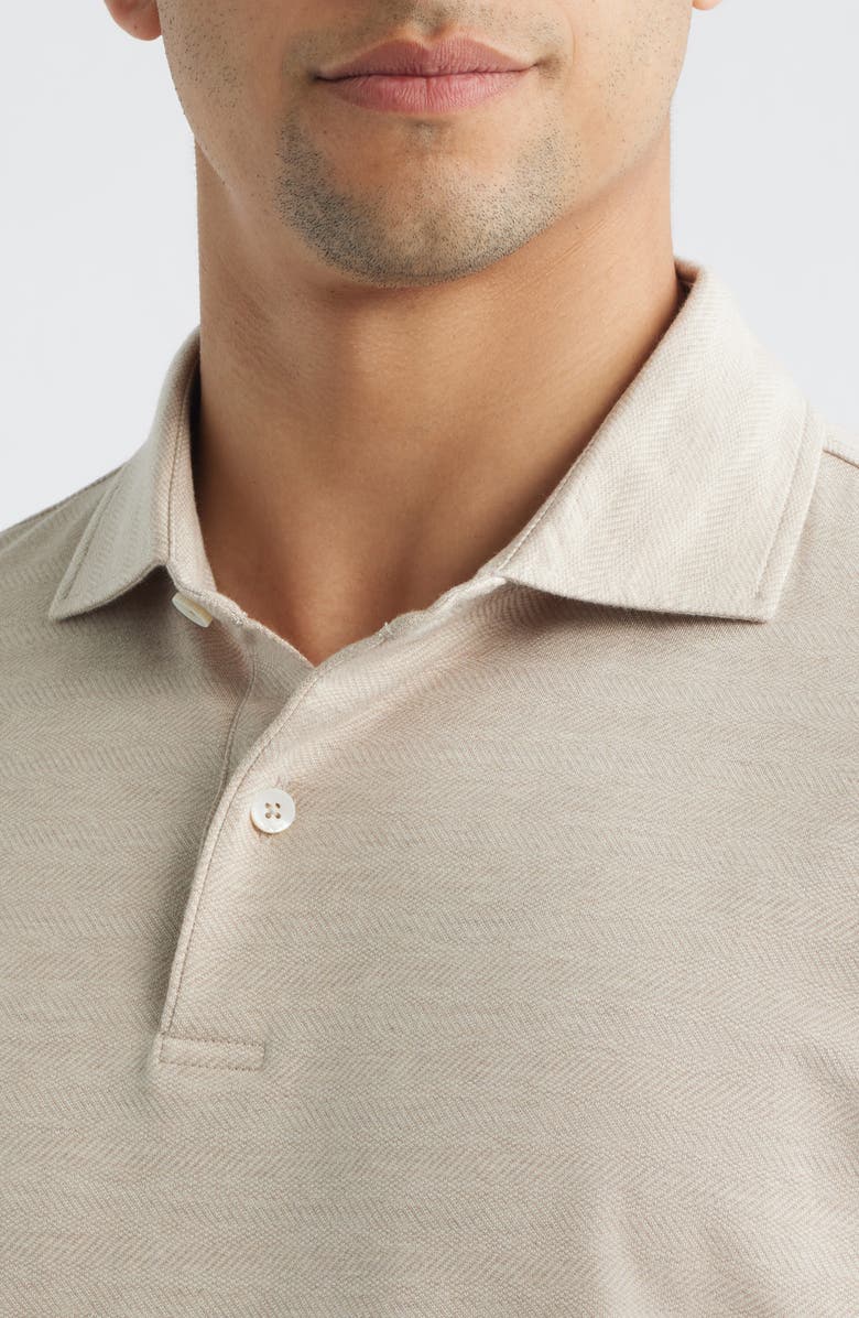 Peter Millar Crown Crafted Excursionist Flex Herringbone Polo, Alternate, color, Truffle
