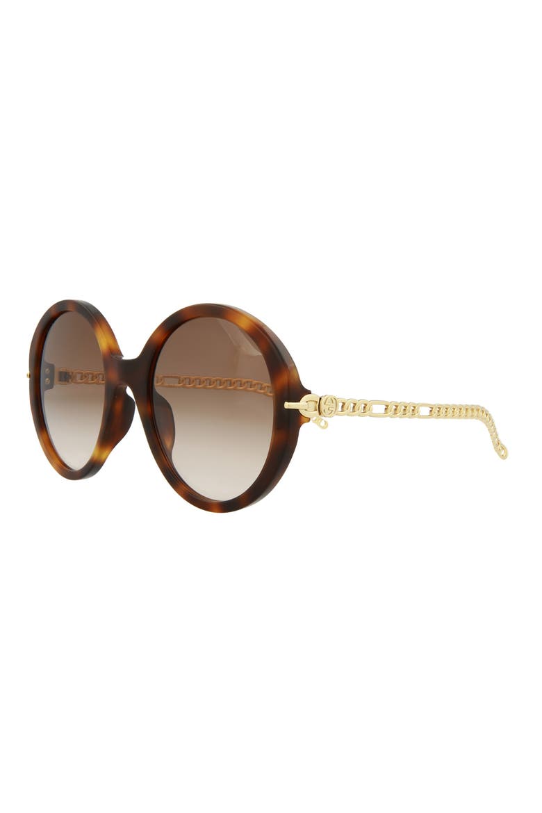 64mm Round Oval Sunglasses, Alternate, color, HAVANA GOLD BROWN