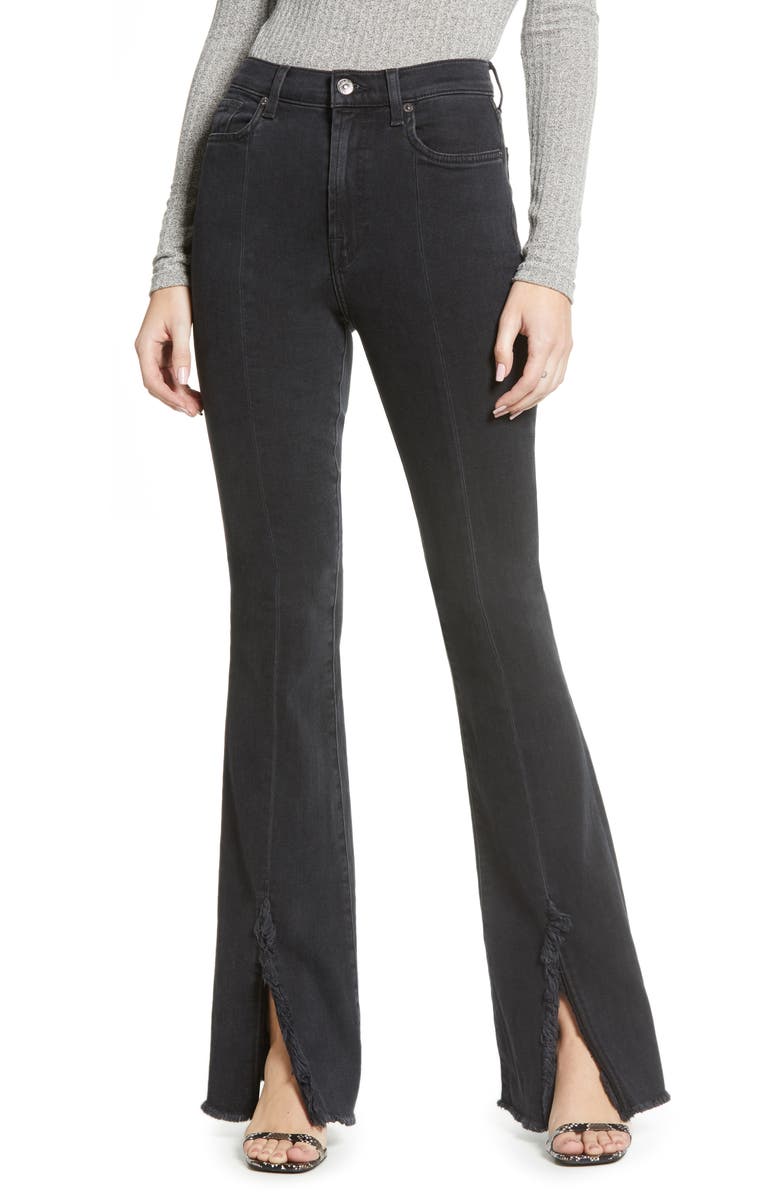 7 For All Mankind <sup>®</sup> Exaggerated Kick Fray Hem Jeans, Main, color,