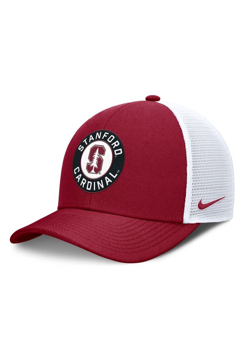 Men's Nike Cardinal/White Stanford Cardinal Rise Primetime Performance Trucker Adjustable Hat, Main, color, Cardinal