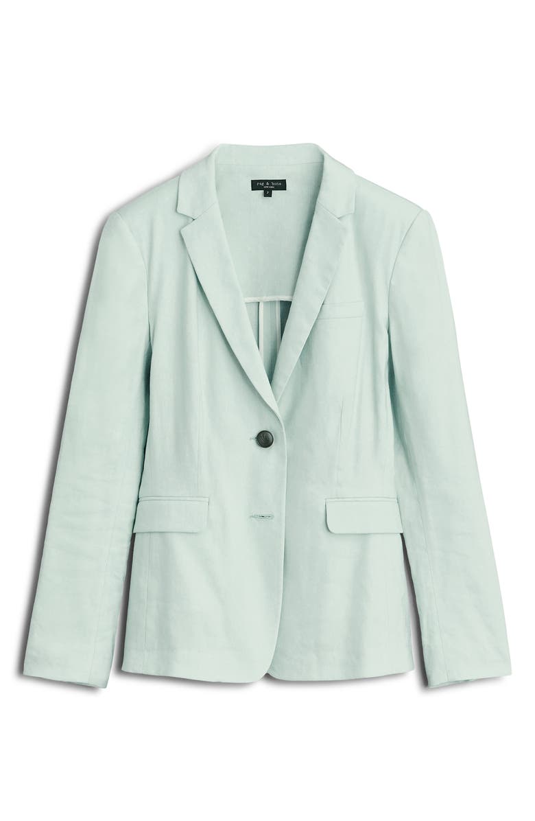 rag & bone Razor Linen Blend Blazer, Alternate, color, Mint