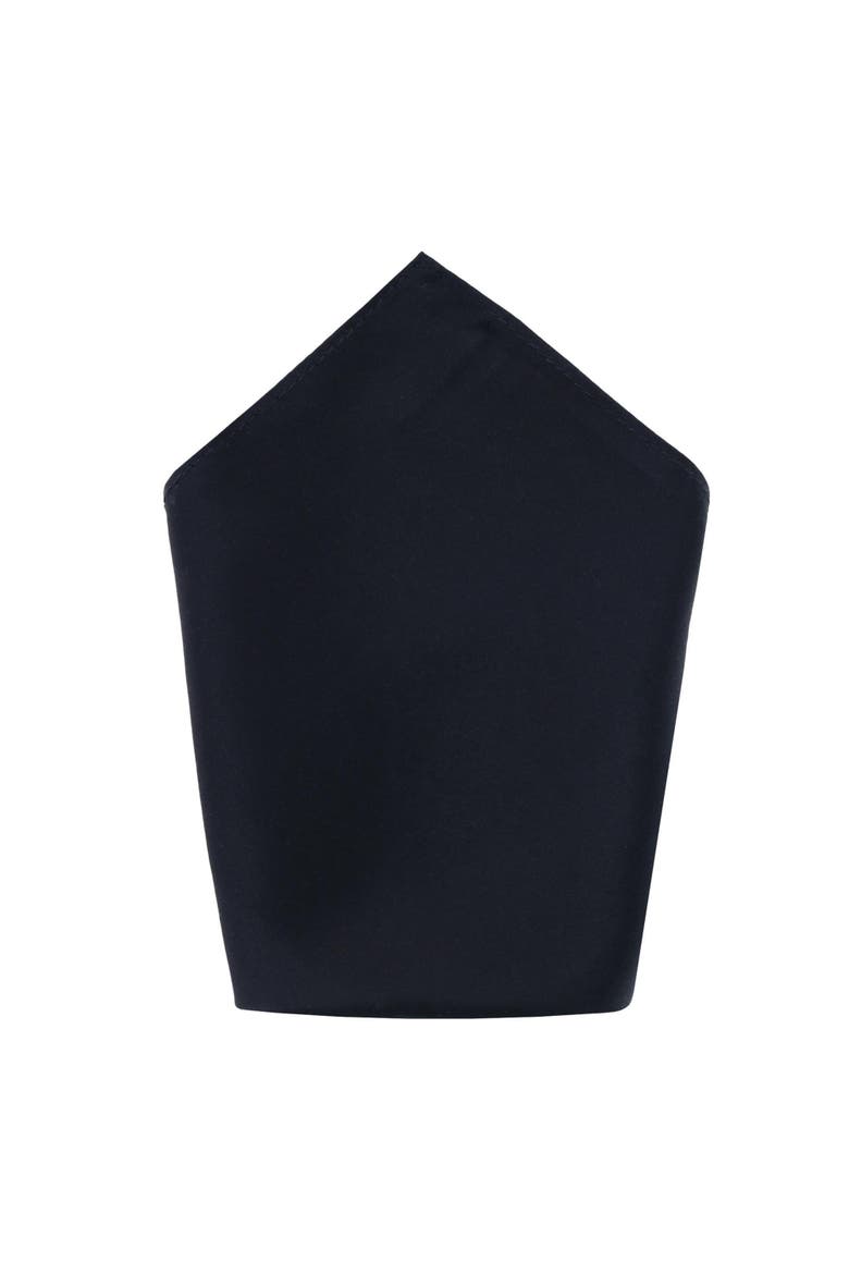 Sutton Solid Color Silk Brace Necktie and Pocket Square Set, Alternate, color, Black