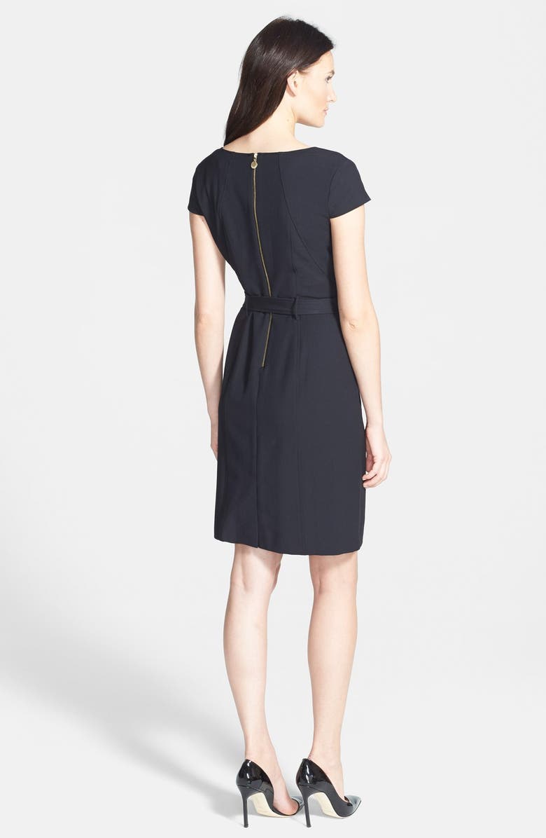 Ellen Tracy Belted Stretch Sheath Dress, Alternate, color,