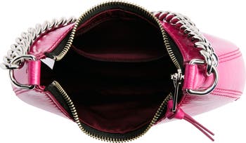 Mini Crescent Crinkle Leather Crossbody Bag