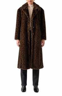 LK Bennett Leila Animal Print Faux Fur Coat