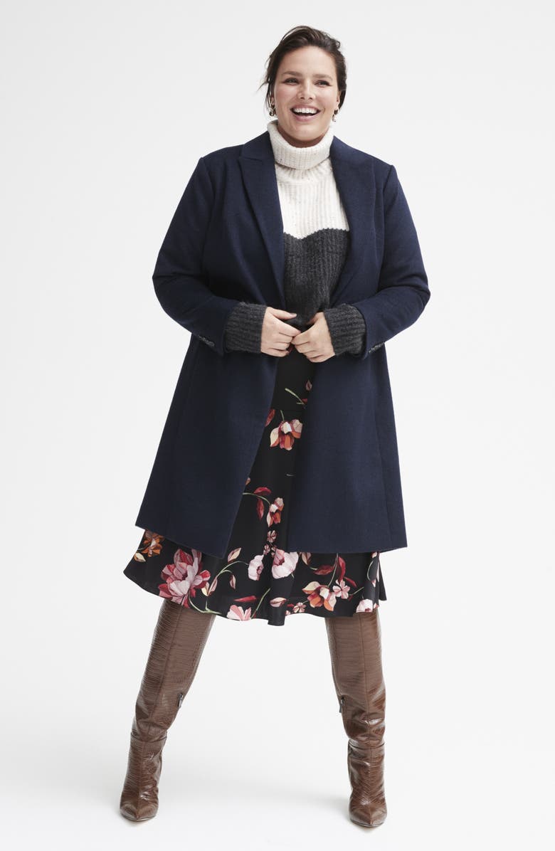 Court & Rowe One-Button Plush Topper Coat, Main, color, 