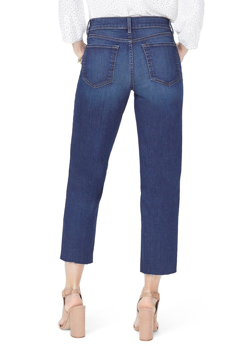 Jenna Straight Leg Raw Hem Ankle Jeans, Alternate, color, BEZEL