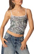 EDIKTED Camouflage Print Crop Camisole