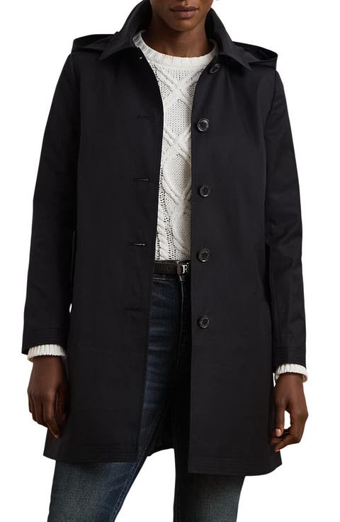 Balmacaan Hooded Raincoat