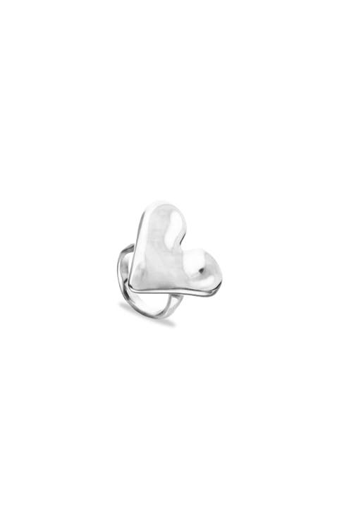 Sterling Silver Plated Ring In The Shape Of A Heart