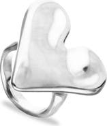 UNODE50 Sterling Silver Plated Ring In The Shape Of A Heart
