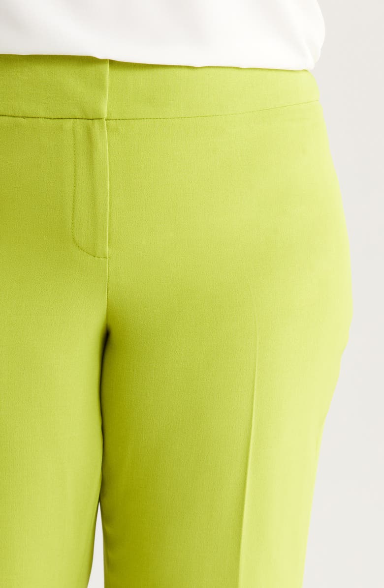 KASPER Flat Front Slim Pants, Alternate, color, Kiwi