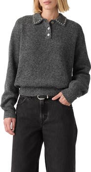 Levi's Rhinestone Collar Polo Sweater