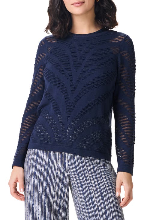Placed Pointelle Stitch Sweater